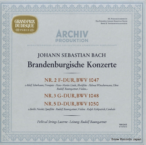 BAUMGARTNER, RUDOLF bach; brandenburgische konzerte 198243