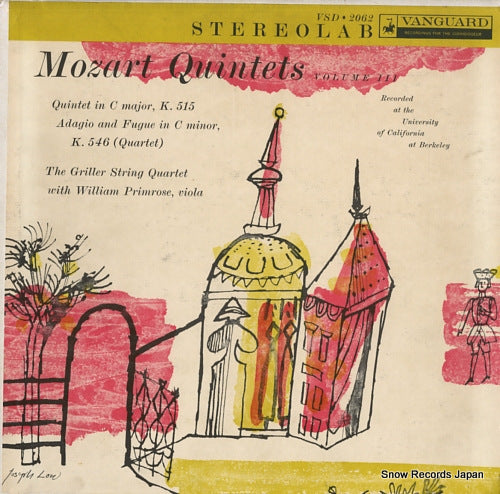 GRILLER STRING QUARTET, THE mozart; quintets volume iii VSD-2062
