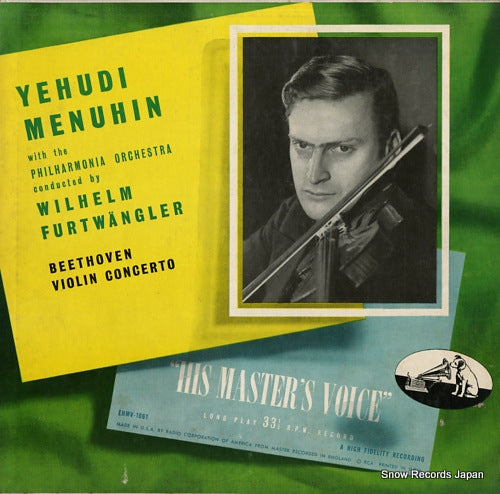 MENUHIN, YEHUDI beethoven; violin concerto LHMV1061
