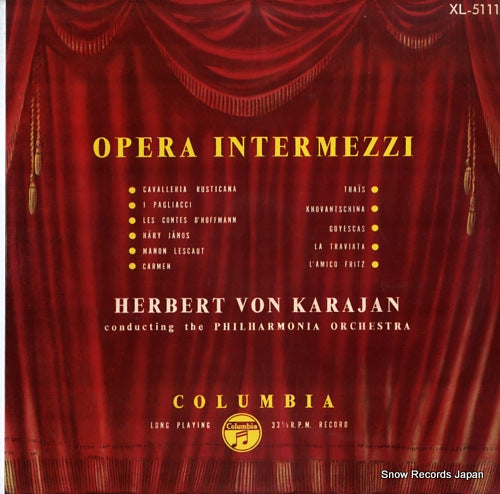 KARAJAN, HERBERT VON opera intermezzi XL-5111