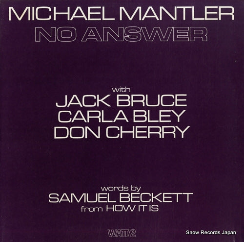 MANTLER, MICHAEL no answer WATT/2
