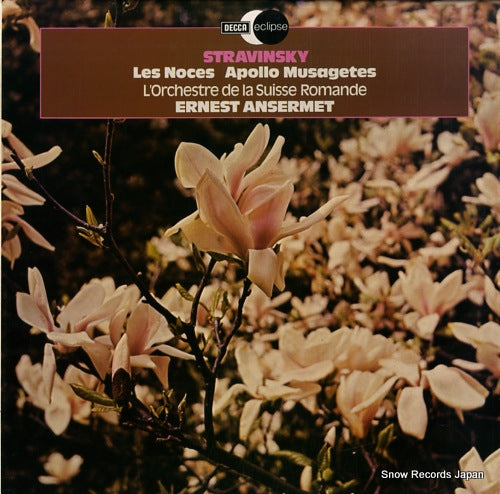 ANSERMET, ERNEST stravinsky; les noces apollo musagetes ECS822