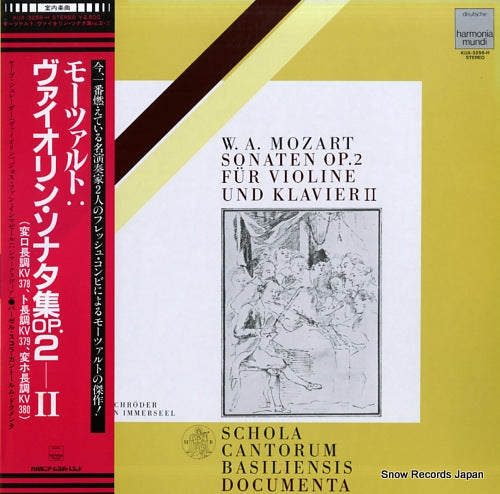 SCHOLA CANTORUM BASILIENSIS DOCUMENTA mozart; sonaten op.2 fur violine und klavier ii KUX-3256-H