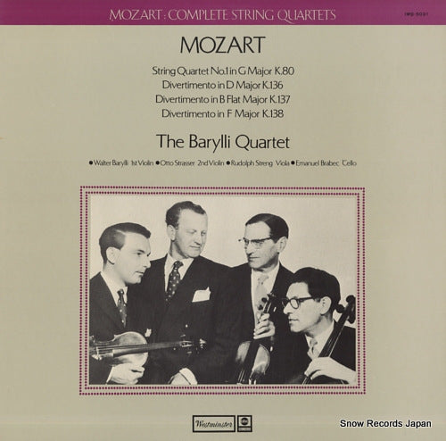 BARYLLI QUARTET, THE mozart; string quartet no.1 in g major k.80 IWB-5031