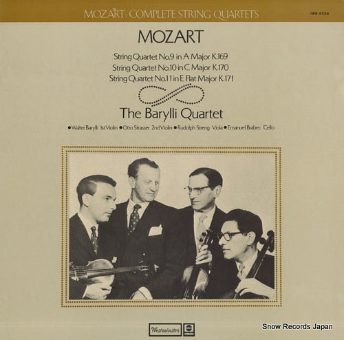 BARYLLI QUARTET, THE mozart; string quartet no.9 in a major k.169 IWB-5034