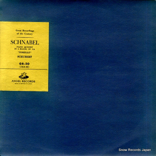 SCHNABEL, ARTUR schubert; piano quintet "forelle" GR-20