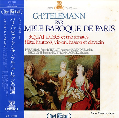 PAR L'ENSEMBLE BAROQUE DE PARIS telemann; 3 quatuors et trio sonates ERA-1030
