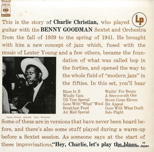 CHRISTIAN, CHARLIE with the benny goodman sextet and orchestra SOPM155