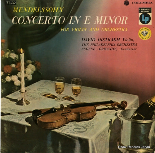 OISTRAKH, DAVID mendelssohn; concerto in e minor ZL-39