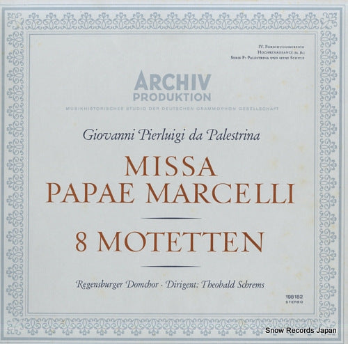 SCHREMS, THEOBALD palestrina; missa papae marcelli 8 motetten 198182
