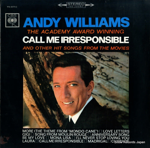 WILLIAMS, ANDY the academy award winning call me irresponsible and other hit songs from the movies YS-377-C