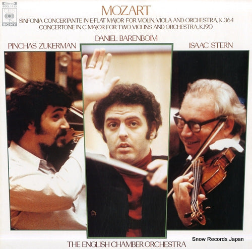 BARENBOIM, DANIEL mozart; sinfonia concertante in e-flat major for violin SOCL1113