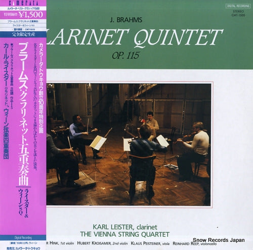 LEISTER, KARL brahms; clarinet quintet in b minor op.115 CMT-1505