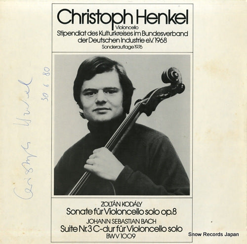 HENKEL, CHRISTOPH kodaly; sonate f&#252;r violoncello solo op. 8 0666784