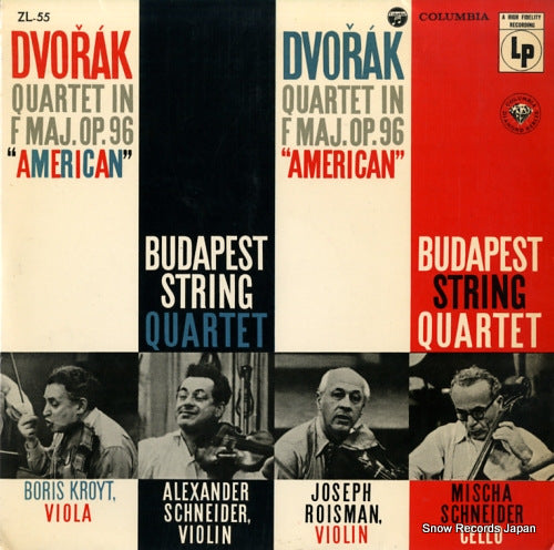 BUDAPEST STRING QUARTET, THE dvorak; quartet in f major, op.96 "american" ZL-55