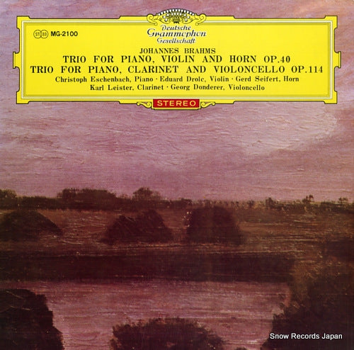 V/A brahms; trio for piano, violin and horn / trio for piano, clarinet and violoncello MG2100