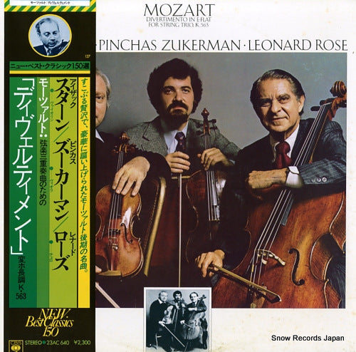 STERN, ISAAC mozart; divertimento in e-flat for strings trio 23AC640