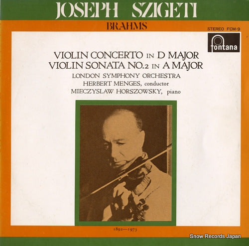 SZIGETI, JOSEPH brahms; violin concerto in d major, op.77 FCM-9
