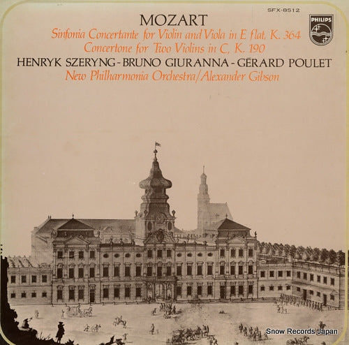 SZERYNG, HENRYK mozart; sinfonia concertante for violin and viola in e flat, k.364 SFX-8512