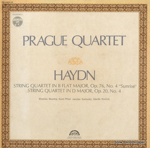 PRAGUE QUARTET haydn; string quartet in b flat major, op.76, no.4 "sunrise" OS-2431-S