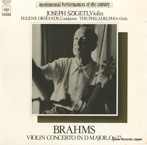 SZIGETI, JOSEPH brahms; violin concerto in d major, op.77 SOCU21