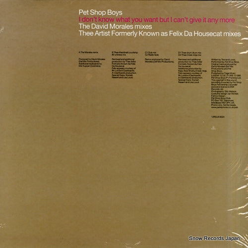 PET SHOP BOYS i don't know what you want but i can't give it any more 12RDJX6523
