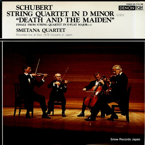 SMETANA QUARTET schubert; string quartet in d minor "death and the maiden" OX-7151-ND