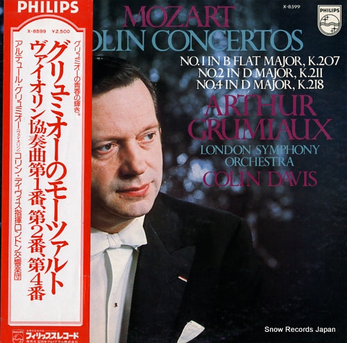 GRUMIAUX, ARTHUR mozart; violin concertos no.1, 2, 4 X-8599