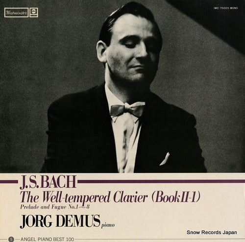 DEMUS, JORG bach; the well-tempered clavier (book2-1) IWC-70003