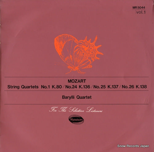BARYLLI QUARTET, THE mozart; string quartets no.1/no.24/no.25/no.26 MR5044
