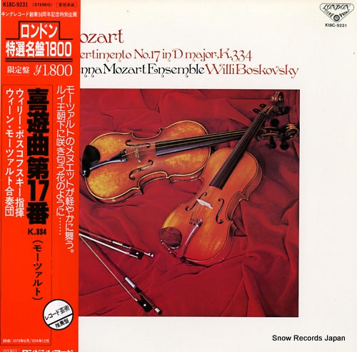BOSKOVSKY, WILLI mozart; divertimento no.17 in d major k.334 K18C-9231