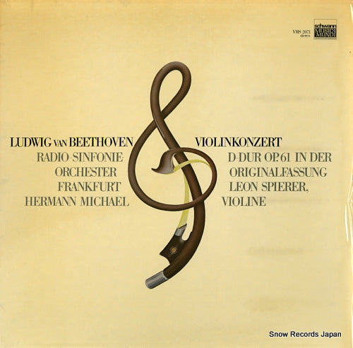 SPIERER, LEON beethoven; violinkonzert d-dur op. 61 in der originalfassung VMS2071