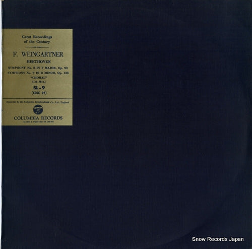 WEINGARTNER, FELIX beethoven; symphony no.8/no.9 SL-9