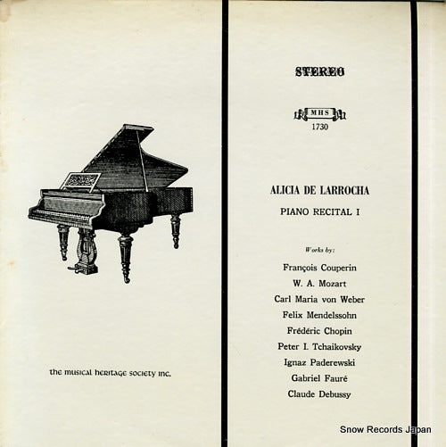 LARROCHA, ALICIA DE piano recital 1 MHS1730