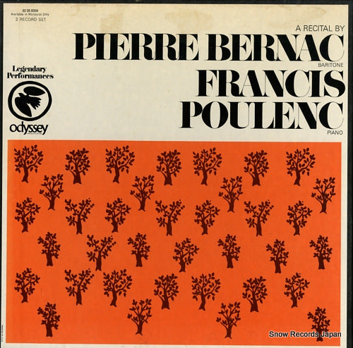 BERNAC, PIERRE / FRANCIS POULENC a recital by pierre bernac & francis poulenc 32260009