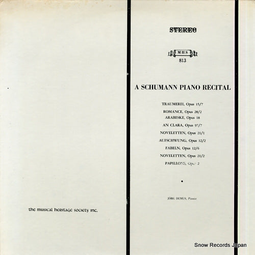 DEMUS, JORG a schumann piano recital MHS813