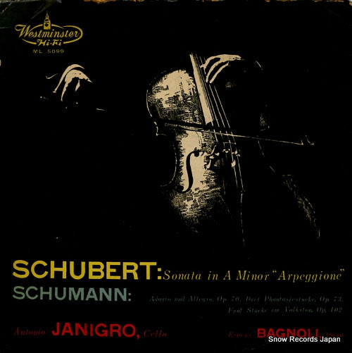 JANIGRO, ANTONIO schubert; sonata in a minor "arpeggione" ML5099