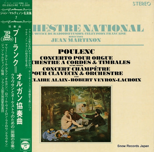 MARTINON, JEAN poulenc; concerto pour orgue, orchestre a cordes et timbales en sol mineur OS-2523-RE