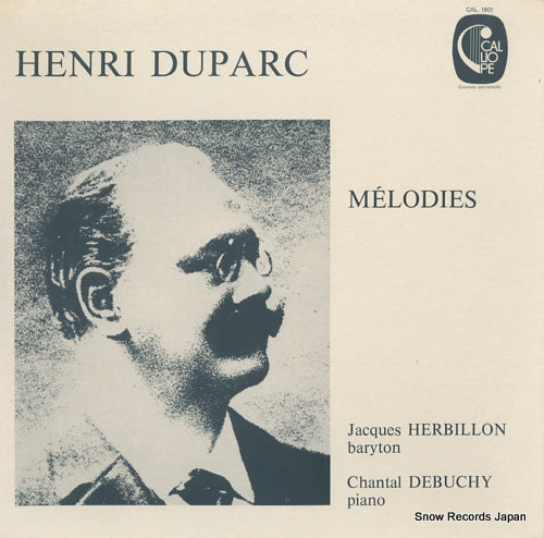 HERBILLON, JACQUES duparc; melodies CAL.1801