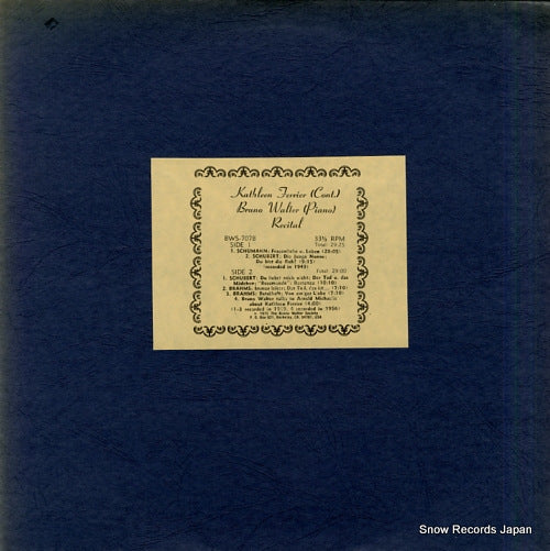 FERRIER, KATHLEEN recital BWS-707B