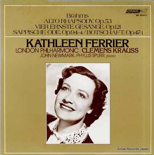 FERRIER, KATHLEEN brahms; alto rhapsody, op.53 MX9045M