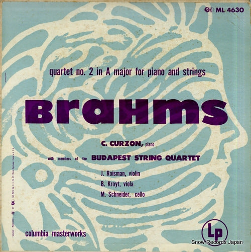 CURZON, CLIFFORD brahms; quartet no.2 in a major for piano and strings ML4630