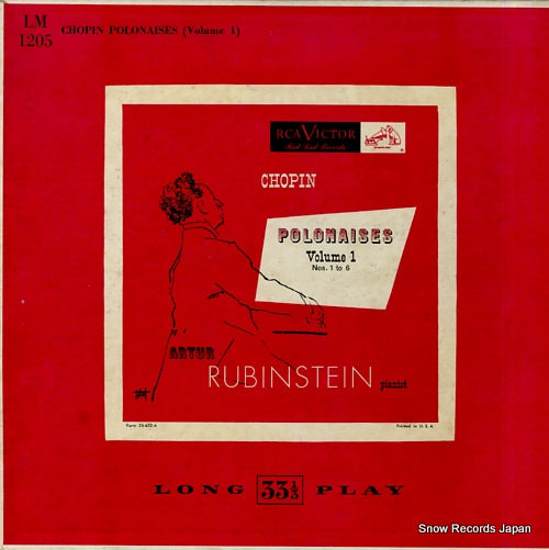 RUBINSTEIN, ARTUR chopin; polonaise volume 1 LM1205