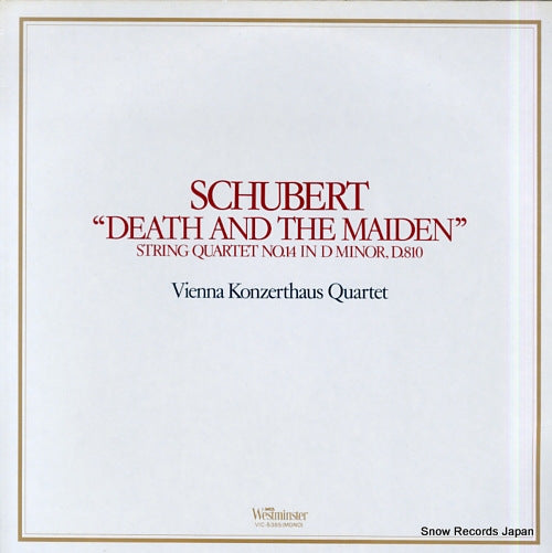 VIENNA KONZERTHAUS QUARTET schubert; "death and the maiden" string quartet no.14 VIC-5385