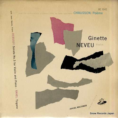 NEVEU, GINETTE chausson; poem, op.25 HC1042
