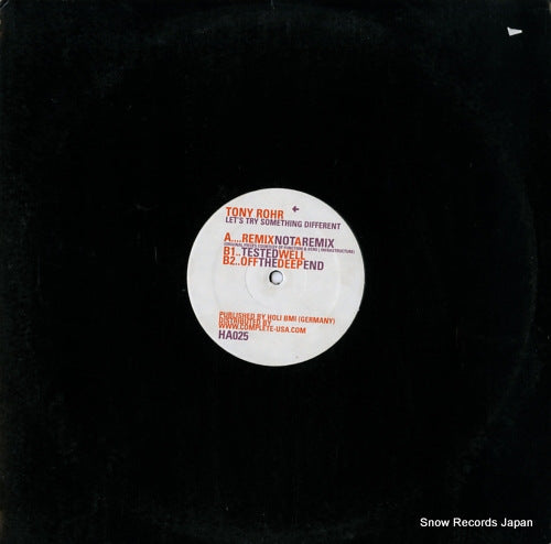 ROHR, TONY let's try something different HA025