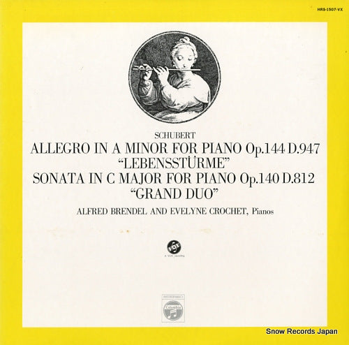 BRENDEL, ALFRED, AND EVELYNE CROCHET schubert; allegro in a minor for piano "lebenssturme" HRS-1507-VX