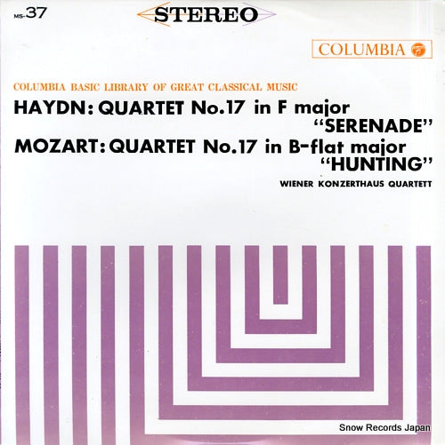 WIENER KONZERTHAUS QUARTETT haydn; quartet no.17 "serenade" MS-37