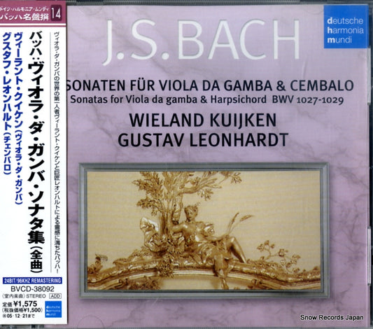 LEONHARDT, GUSTAV / WIELAND KUIJKEN bach; 3 sonaten fur viola da gamba & cembalo BVCD-38092