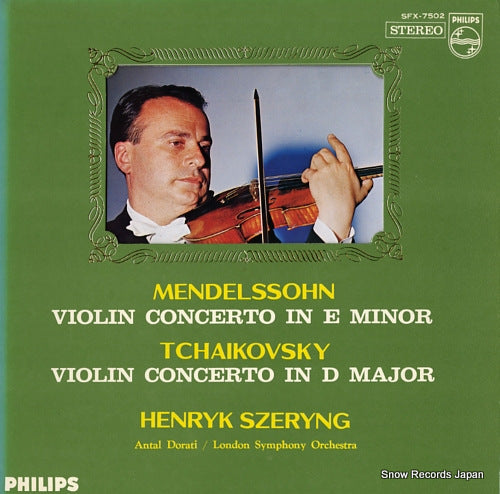 SZERYNG, HENRYK mendelssohn; concerto for violin and orchestra in e minor op.64 SFX-7502